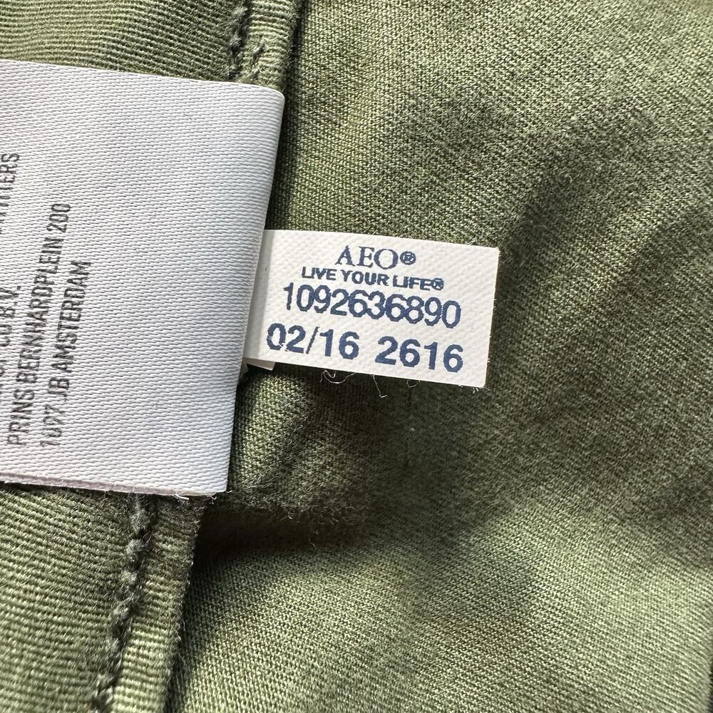 American Eagle Sz 6 Green Stretch Mid Rise Joggers Chino Twill Ankle Pants 31x26 - Picture 11 of 11